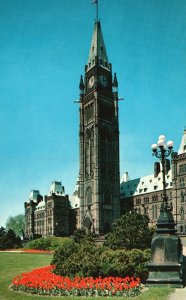 Vintage Postcard Peace Tower Canadian House Of Parliament Ottawa Ontario Canada