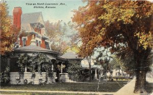 Wichita Kansas 1910 Postcard View On North Lawrence Avenue