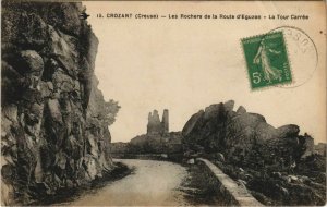 CPA CROZANT Les Rochers de la Route d'Eguzon - La Tour Carree (1144283)