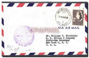 Letter Australia 1st flight Melbourne San Francisco July 30 59 Crocodile