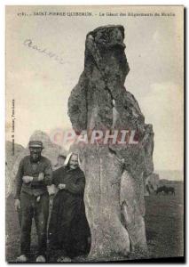 Old Postcard Dolmen Standing Stone Quiberon The giant of the mill alignments