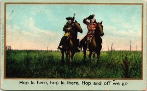 Hop la Here Off We Go Cowboys Postcard Scott Van Altena Illustrated Song Series