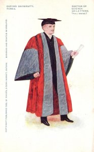 Vintage Postcard Oxford University Robes Doctor Of Science Or Letters Full Dress