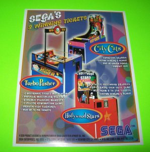 CITY CATS HOLLYWOOD STARS ORIGINAL NOS REDEMPTION ARCADE GAME FLYER