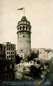 Turkey - Constantinople. Tower of Galata.    *RPPC