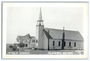 c1940's Catholic Church Kennebec South Dakota SD RPPC Photo Vintage Postcard