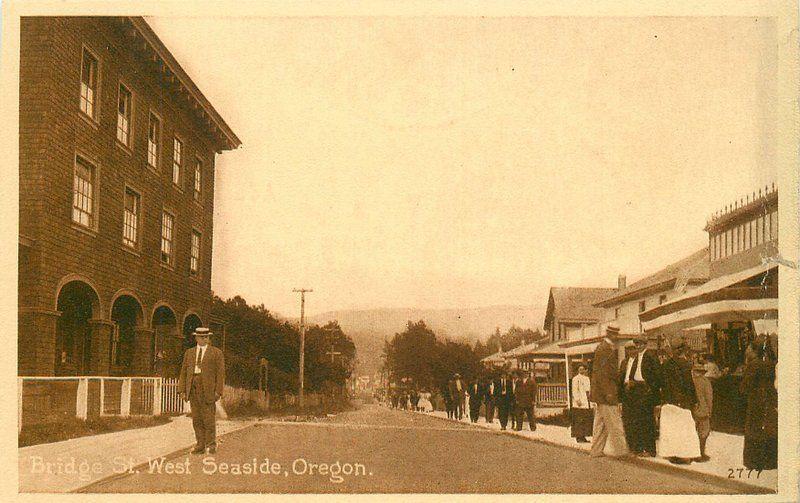 Bridge Street West C-1910 Seaside Oregon Pacific Novelty postcard 5982