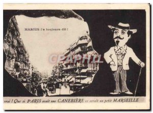 Old Postcard Marseille Canebiere