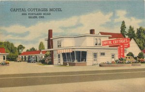 1940s Salem Oregon Capital Cottages Motel roadside occupation Postcard 25-4787