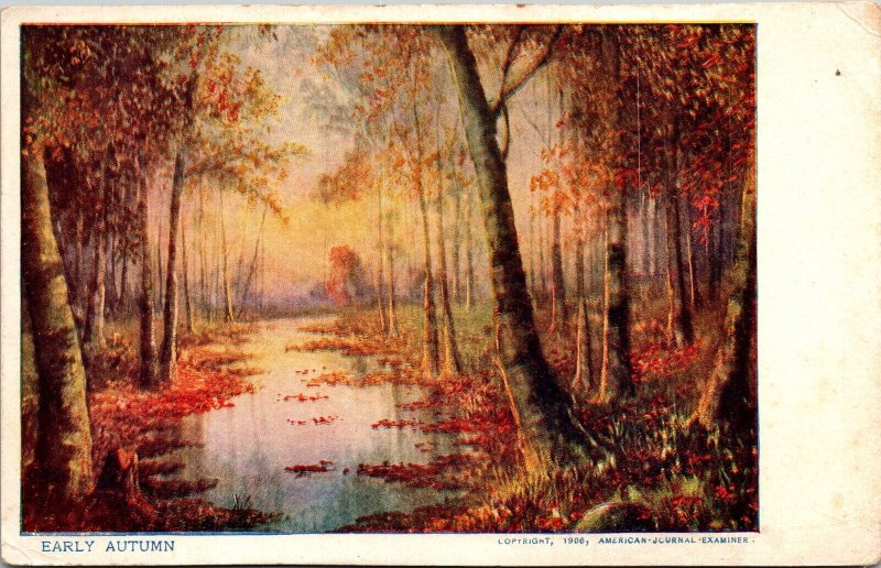 Early Autumn Scene Antique Postcard UDB UNP Unused c1906 American Journal  