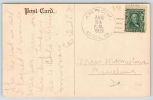 Tolland CO~Toll Inn~Moffat Line~West All They Said Would Be~1909 Arrow Cancel 