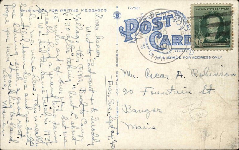 Eastport ME Maine Bridge of Canadian Boats Docked c1900-20s Vintage Postcard