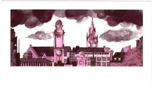 Manchester England Jumbo Postcard by Ruben Toledo