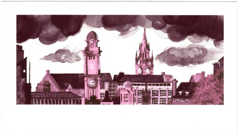 Manchester England Jumbo Postcard by Ruben Toledo