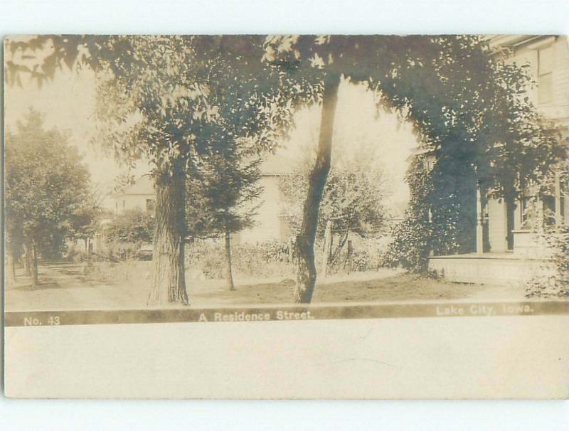 Pre-1920 rppc NICE VIEW Lake City Iowa IA i8008