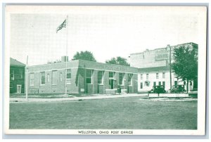 Wellston Ohio OH Postcard Post Office Building Exterior View c1940 Photo-Tone