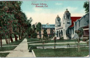 Carnegie Library Riverside California Postcard 1912