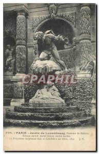 CARTE Postale Old Paris Luxembourg Garden Fountain Medicis surprising Acis an...