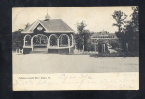 ELGIN ILLINOIS LORDS PARK ENTRANCE 1905 VINTAGE POSTCARD