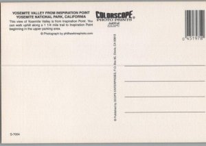 Yosemite Valley from Inspiration Point CA Continental Chome Postcard