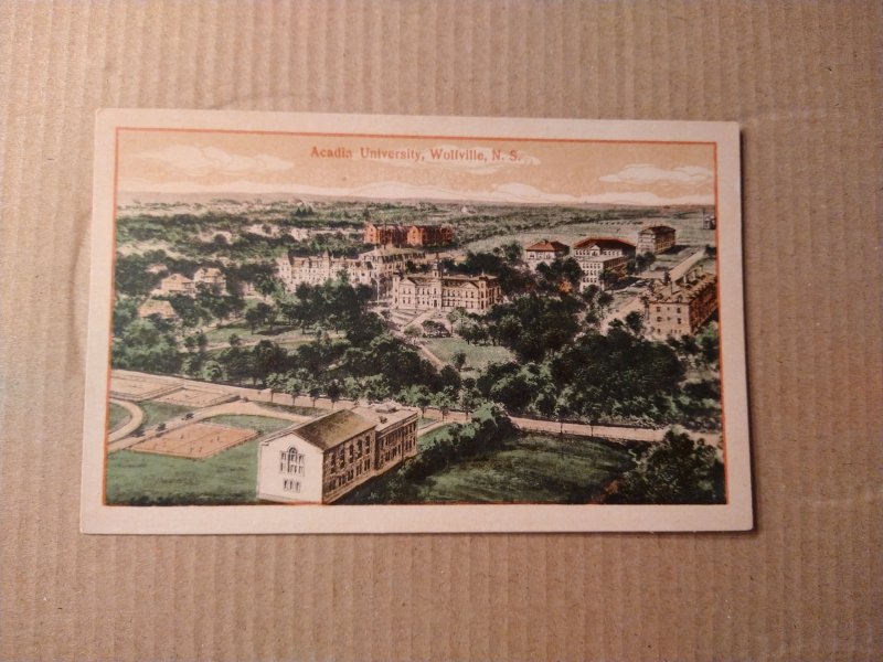 1907-15 Acadia University, Wolfville, Nova Scotia, Canada Aerial View Postcard