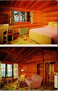 Parksville BC Kaufman's French Creek Lodge & Motel Interior Postcard G41