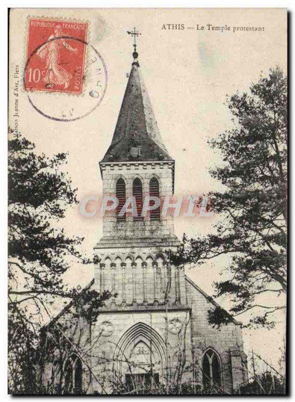Old Postcard Athis Protestant Church
