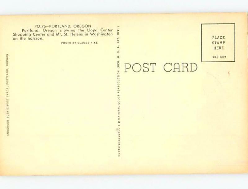 Unused Pre-1980 AERIAL VIEW OF TOWN Portland Oregon OR F8521