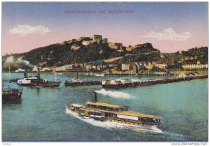 Ships, Ehrenbreitstein mit Schiffbruche, Coblenz (Rhineland-Palatinate), Germ...