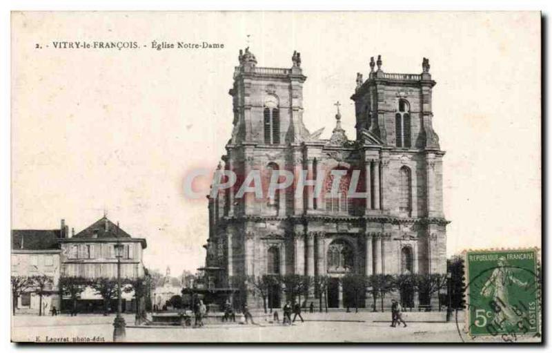 Old Postcard Vitry le Francois Notre Dame Church