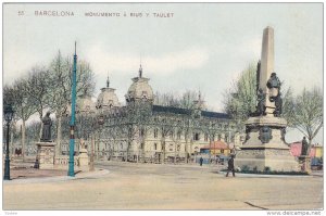 BARCELONA , Spain , 00-10s ; Monumento a Rius y Taulet