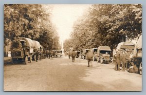 BEDFORD PA US ARMY TRUCKS ANTIQUE REAL PHOTO POSTCARD RPPC