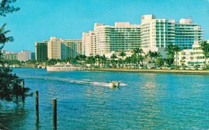 USA Florida Miami Beach Indian Creek looking from 41st St Vintage Postcard 07.75
