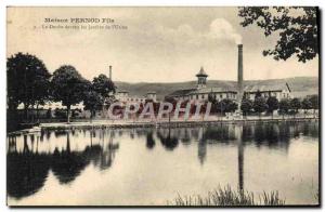 Postcard Old House Pernod Doubs to the gardens of the & # 39usine