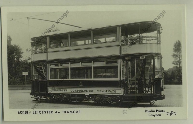 pp1009 -  Leicester - Leicester Corporation Tramways 4w Tram  - Pamlin postcard