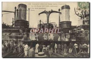 Old Postcard Boat Breastplate of War & # 39escadre Jena after the & # 39explo...