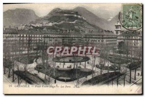 Old Postcard Grenoble Place Victor Hugo Les Forts