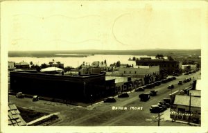 RPPC Baker Montana Street View Red Owl, Budweiser, old cars Real Photo Postcard