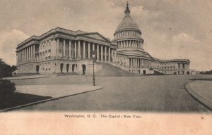 Vintage Postcard 1900's Side View of The State Capitol Washington D. C.