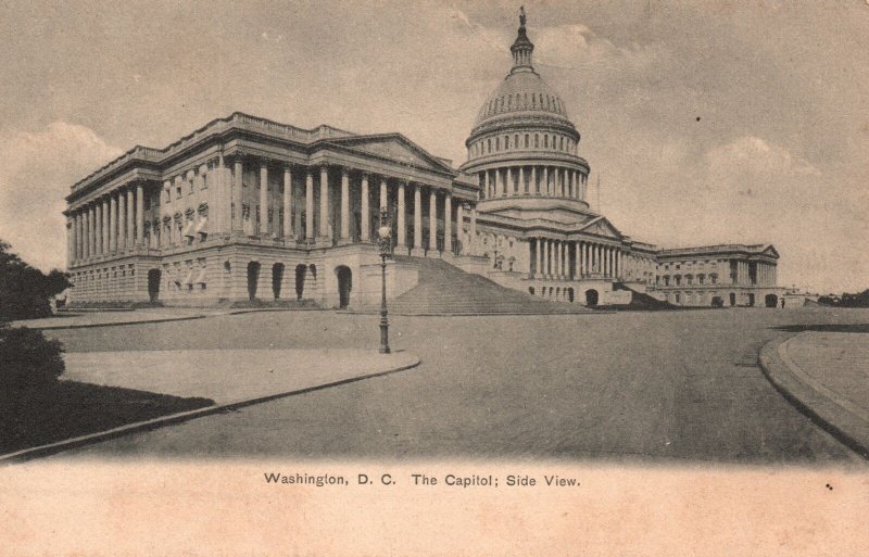 The State Capitol Washington D. C. Vintage Postcard Side View