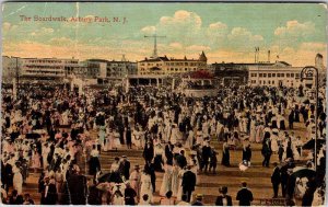 Postcard PEOPLE SCENE Asbury Park New Jersey NJ AK6780