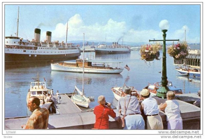 Victoria Inner Harbor Steamers BC Canada, 40-60s