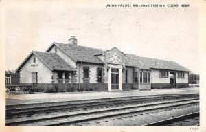 Cozad Nebraska Union Pacific Railroad Station Vintage Postcard AA2263
