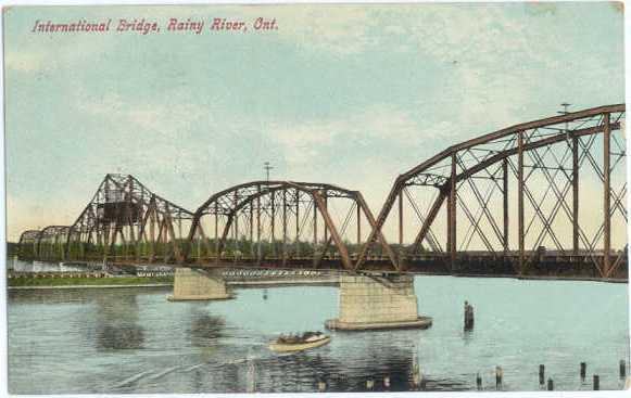 International Bridge, Rainy River, Ontario, ON, Canada, 1909 Divided Back