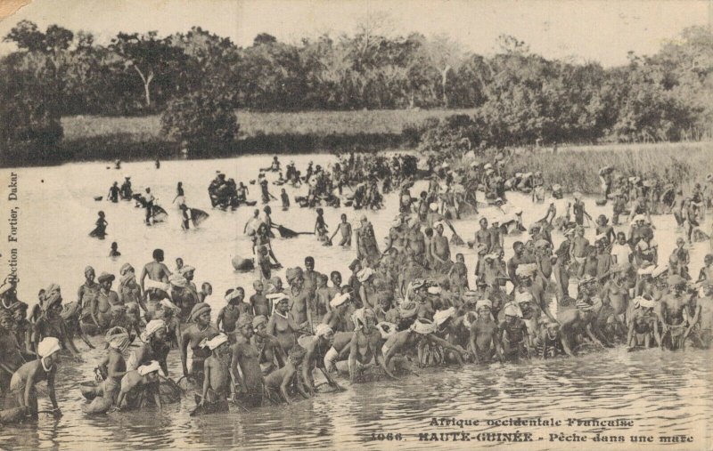 Upper Guinea Africa Natives Washing In The River 06.06