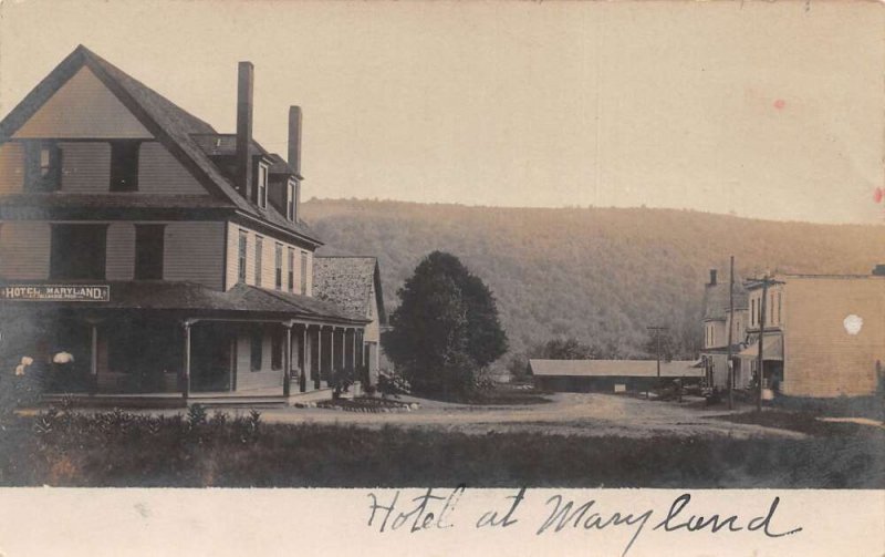 Hotel Maryland Exterior and Street Scene Real Photo Vintage Postcard AA69578