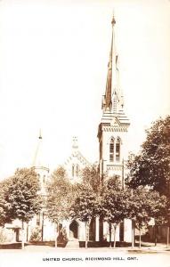 Richmond Hill Ontario Canada United Church Real Photo Antique Postcard J45634