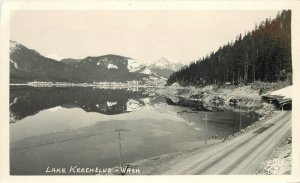 Washington Lake Keechelus roadside 1940s Ellis 620 RPPC Photo Postcard 22-10355