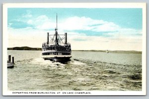 Steamship  Lake Champlain  Burlington  Vermont  Postcard  c1930