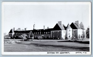 Arvida Quebec Canada Postcard Brittany Row Apartment c1940's RPPC Photo